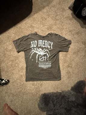 Hustle G No Mercy Spider Graphic Washed Charcoal T-Shirt